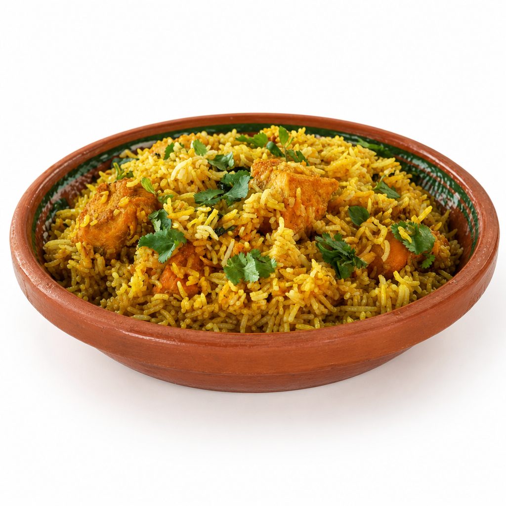 Chicken 65 Biryani.