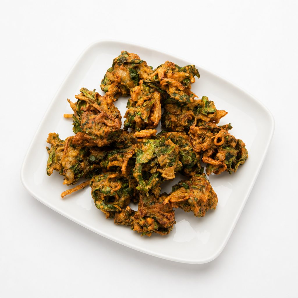 Onion Spinach Pakoda.